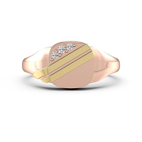 Pave Setting Round Rose Gold two-tone Unique Men's Wedding Bands Diamond Rings