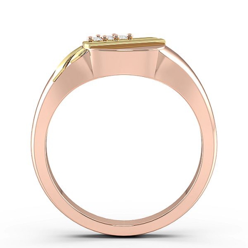 Pave Setting Round Rose Gold two-tone Unique Men's Wedding Bands Diamond Rings