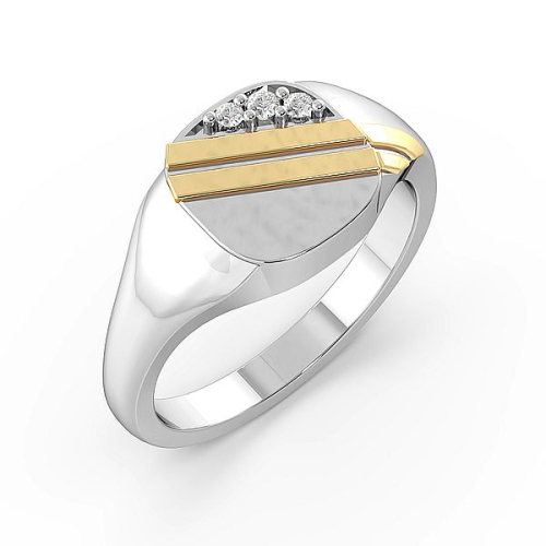 Pave Setting Round two-tone Unique Men's Wedding Bands Diamond Rings