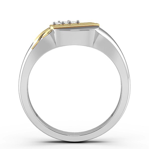 Pave Setting Round two-tone Unique Men's Wedding Bands Diamond Rings