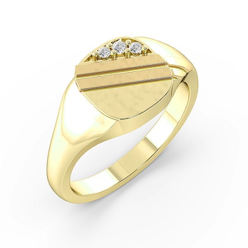 Pave Setting Round Yellow Gold two-tone Diamond Rings