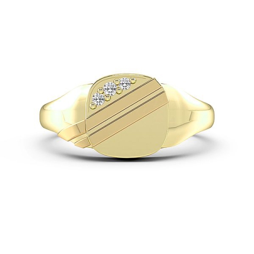 Pave Setting Round Yellow Gold two-tone Diamond Rings