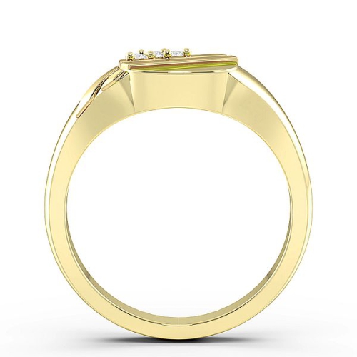 Pave Setting Round Yellow Gold two-tone Diamond Rings