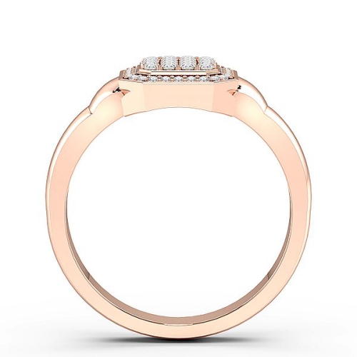 Pave Setting Round Rose Gold Orbital Unique Men's Wedding Bands Diamond Rings
