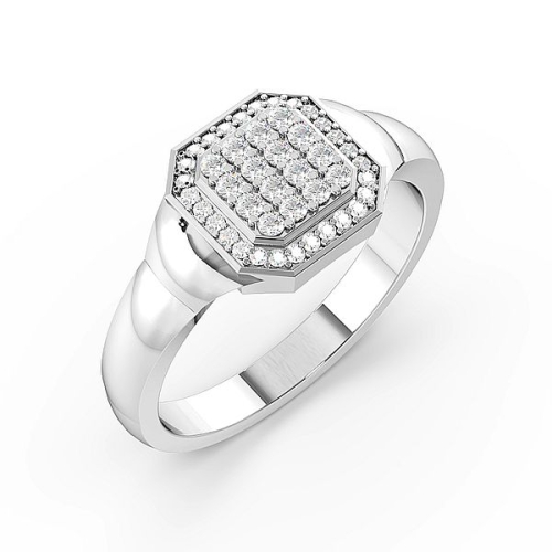 Pave Setting Round Orbital Unique Men's Wedding Bands Diamond Rings