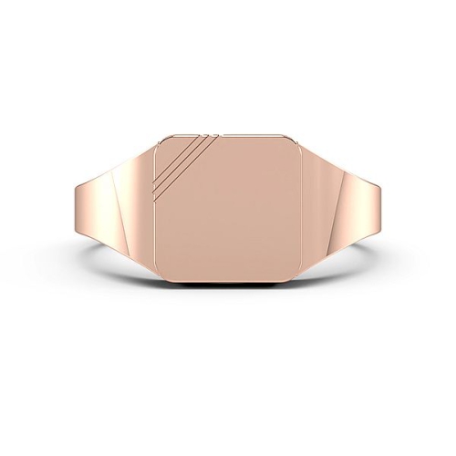 Rose Gold Square line signet Plain Ring Wedding Rings & Bands