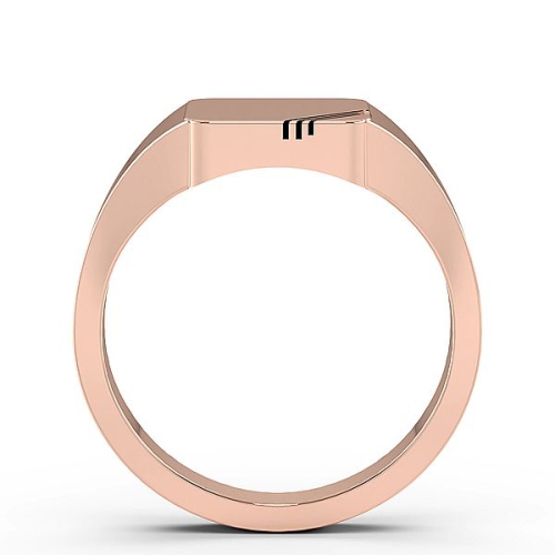 Rose Gold Square line signet Plain Ring Wedding Rings & Bands
