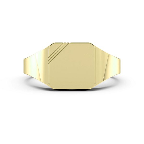 Yellow Gold Square line signet Wedding Rings & Bands