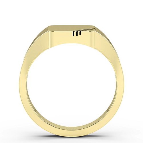 Yellow Gold Square line signet Wedding Rings & Bands