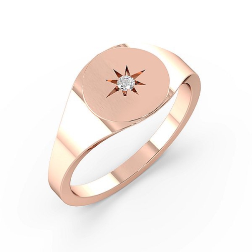 Pave Setting Round Rose Gold Bursting star Unique Men's Wedding Bands Diamond Rings