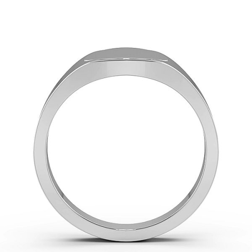Round Signet Ring Men's Plain Wedding Band