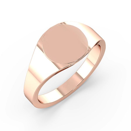 Rose Gold Round signet ring Diamond Band Wedding Rings & Bands