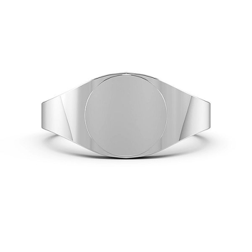 Round Signet Ring Men's Plain Wedding Band