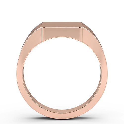 Rose Gold Smooth corner square signet Diamond Band Wedding Rings & Bands