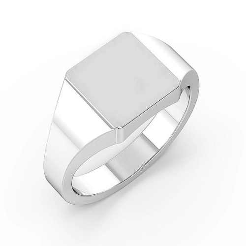 Smooth Corner Square Signet Men's Plain Wedding Band