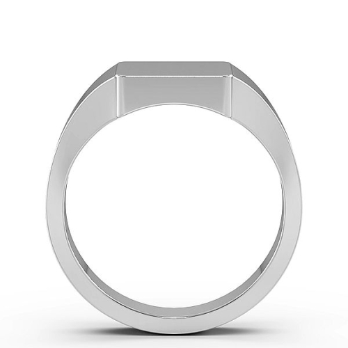 Smooth Corner Square Signet Men's Plain Wedding Band