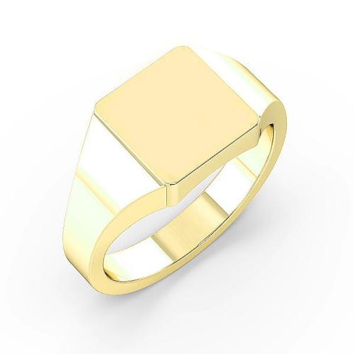Yellow Gold Smooth corner square signet Wedding Rings & Bands