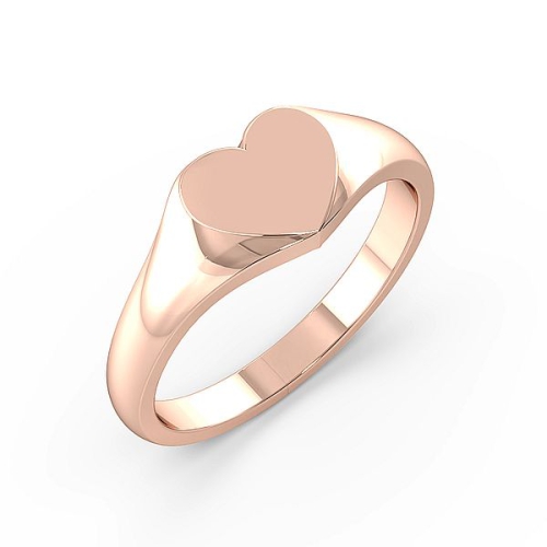 Rose Gold Heart shaped signet Wedding Rings & Bands