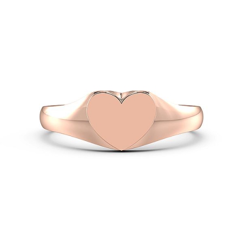Rose Gold Heart shaped signet Wedding Rings & Bands