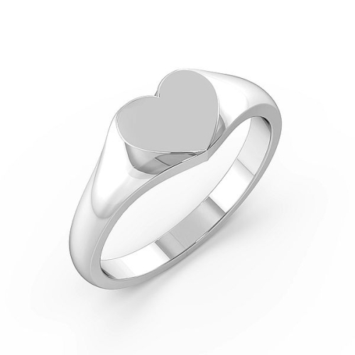 Heart shaped signet Plain Ring Wedding Rings & Bands