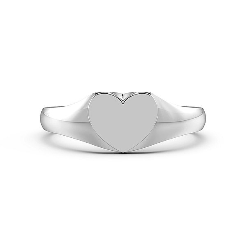 Heart shaped signet Plain Ring Wedding Rings & Bands