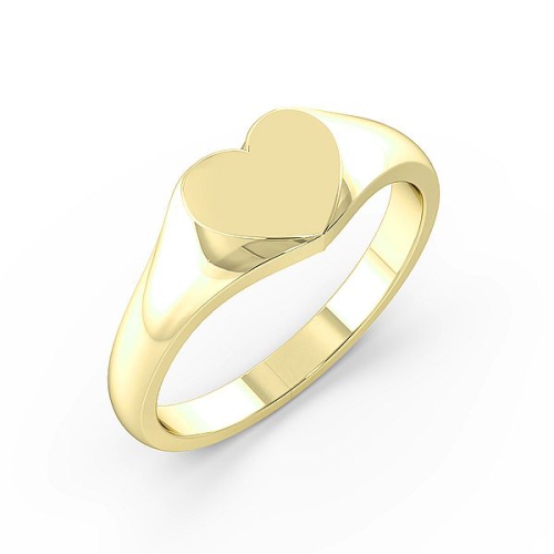 Yellow Gold Heart shaped signet Wedding Rings & Bands