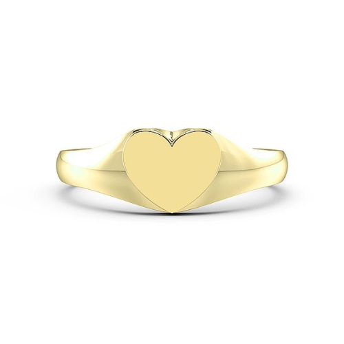 Yellow Gold Heart shaped signet Wedding Rings & Bands