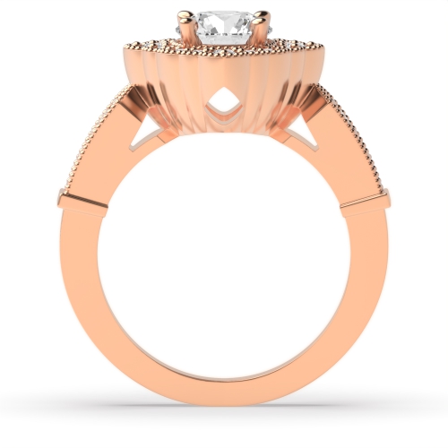 4 Prong Round Rose Gold Antique Vintage Wedding Engagement Rings