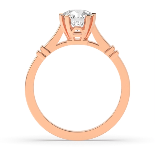 6 Prong Round Rose Gold Unusual double claws Vintage Wedding Engagement Rings