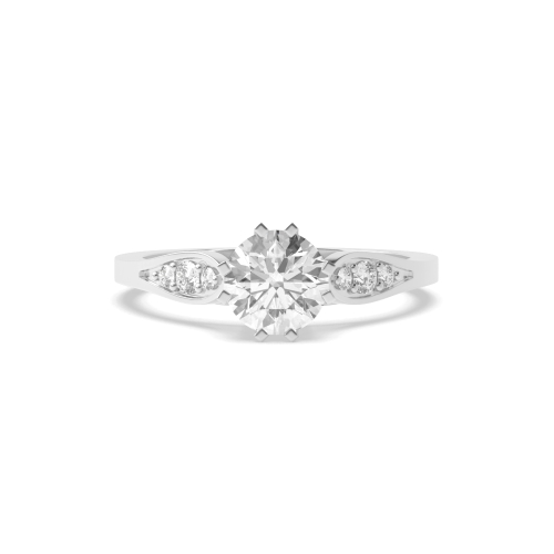 6 Prong Round Unique Naturally Mined Diamond Engagement Rings