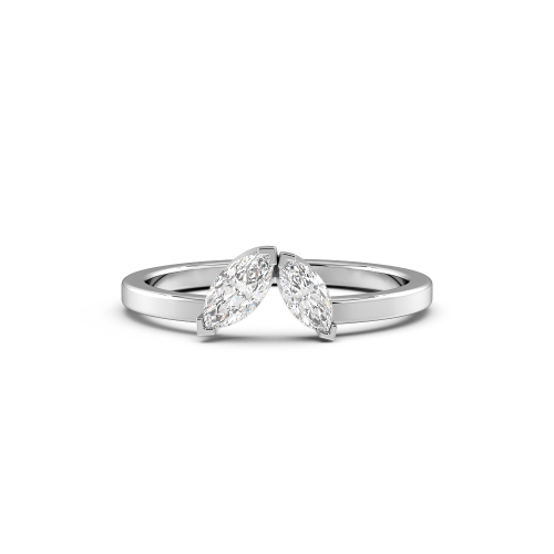Marquise 4 Prong Eligant Two Stone Diamond Ring