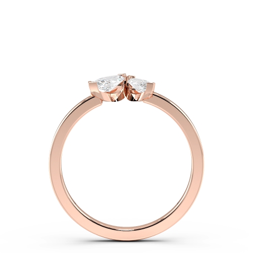 4 Prong Marquise Rose Gold Unique elegant Toi Et Moi Diamond Rings
