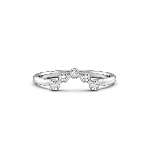 Bezel Setting Round Wishbone promise Naturally Mined Eternity Diamond Rings