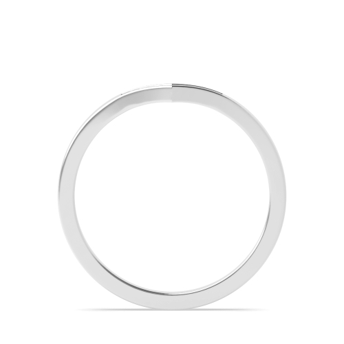 Pave Setting Round Wishbone wedding Half Eternity Diamond Rings