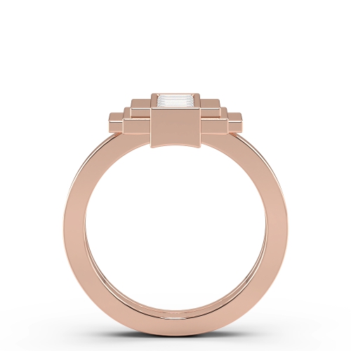 Channel Setting Baguette Rose Gold Unique Unusual Engagement Rings