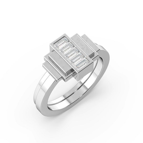 Channel Setting Baguette Unique Naturally Mined Diamond Engagement Rings