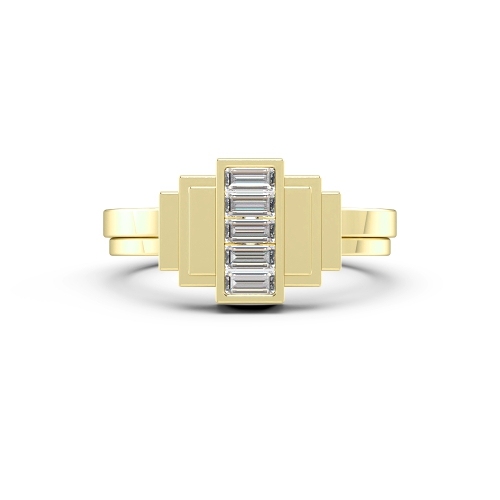 Channel Setting Baguette Yellow Gold Unique Engagement Rings