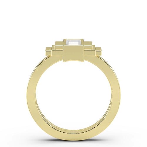 Channel Setting Baguette Yellow Gold Unique Engagement Rings