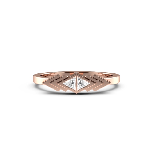 Rose Gold Trillion arrow look Minimalist Diamond Rings