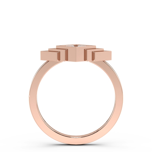 Rose Gold Trillion arrow look Minimalist Diamond Rings