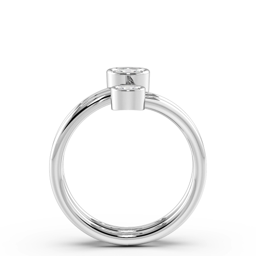 Bezel Setting Round Two Diamond Rings