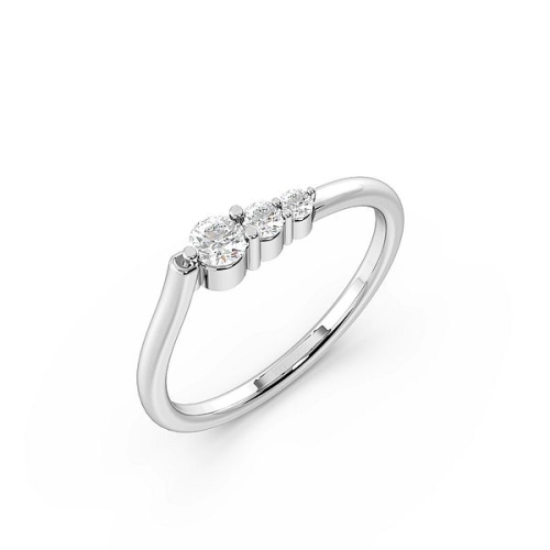 4 Prong Round Platinum Designer Diamond Rings
