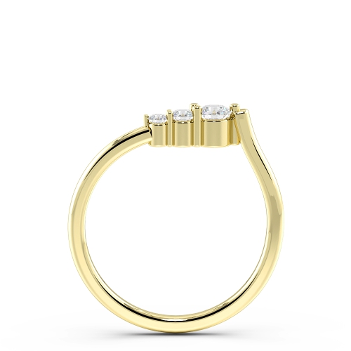 4 Prong Round Yellow Gold Graduating Diamond Rings