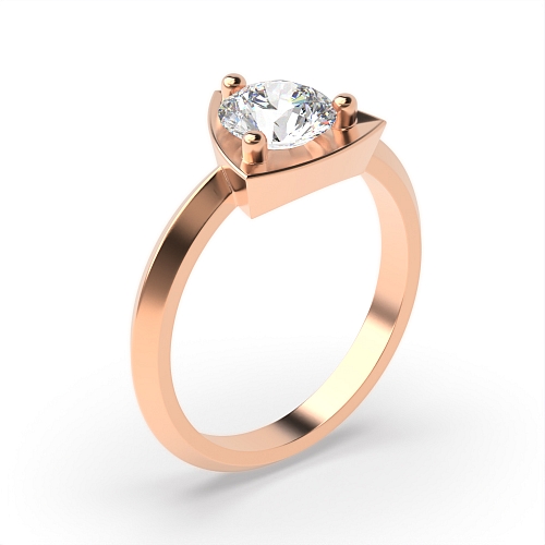 4 Prong Round Rose Gold Trillion minimalist Minimalist Engagement Rings