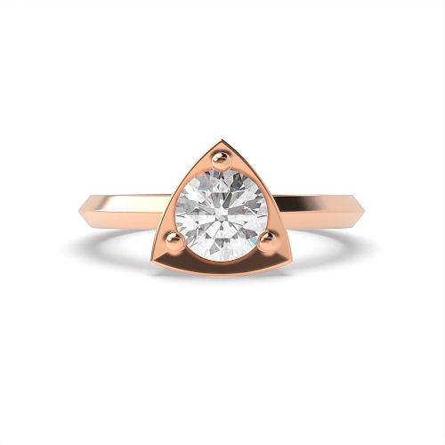 4 Prong Round Rose Gold Trillion minimalist Minimalist Engagement Rings