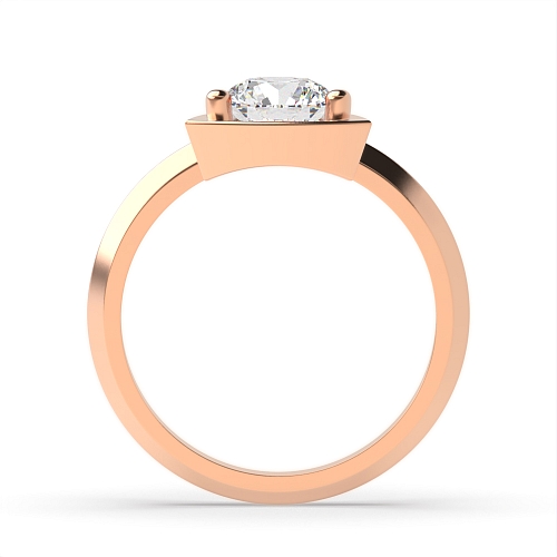 4 Prong Round Rose Gold Trillion minimalist Minimalist Engagement Rings