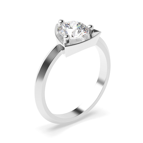 4 Prong Round Platinum Trillion minimalist Promise Engagement Rings