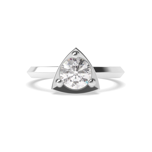 4 Prong Round Platinum Trillion minimalist Promise Engagement Rings