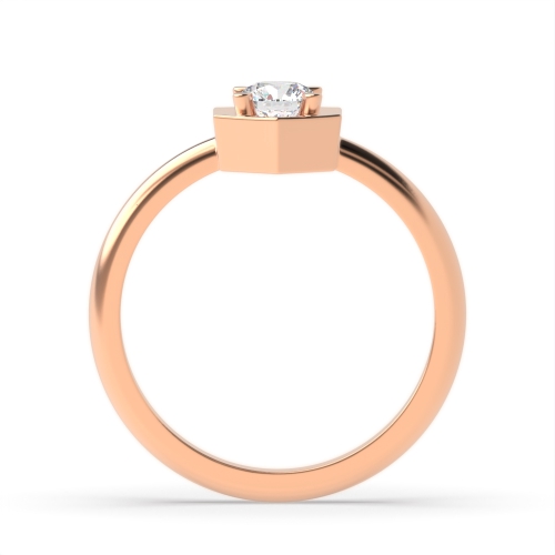 4 Prong Round Rose Gold Octagon minimalist Minimalist Engagement Rings