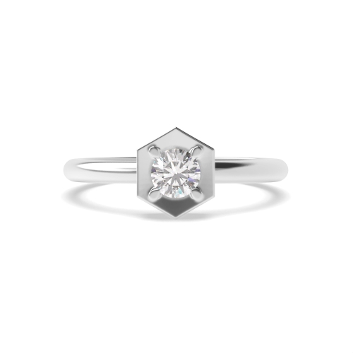 4 Prong Round Octagon minimalist Minimalist Engagement Rings